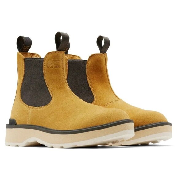Sorel Shoes - Sorel Women Hi-Line Chelsea Waterproof Suede Ankle Boots Geo Yellow 8 NEW No Box